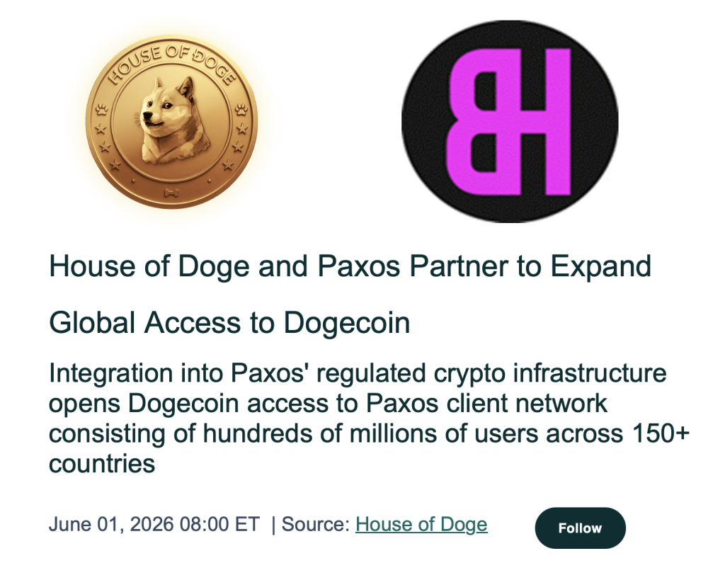 Dogecoin Eyes Mainstream Adoption as Paxos Opens New Monetary Pathways – Right here Is Why It Issues – BlockNews Dogecoin Eyes Mainstream Adoption as Paxos Opens New Monetary Pathways – Right here Is Why It Issues – BlockNews