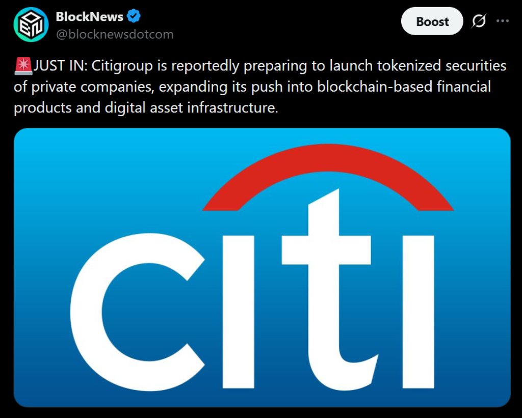Citigroup Brings OpenAI and Ripple Shares On-Chain – Right here Is Why Tokenization Is Accelerating – BlockNews Citigroup Brings OpenAI and Ripple Shares On-Chain – Right here Is Why Tokenization Is Accelerating – BlockNews