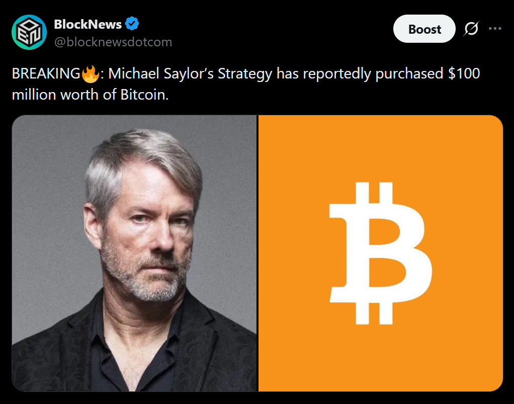 Technique Buys One other 0M in Bitcoin – Right here Is Why Saylor Retains Doubling Down on Crypto – BlockNews