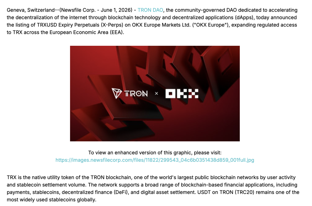 TRON Unlocks New European Buying and selling Entry With TRXUSD X-Perps – Right here Is What Comes Subsequent – BlockNews TRON Unlocks New European Buying and selling Entry With TRXUSD X-Perps – Right here Is What Comes Subsequent – BlockNews