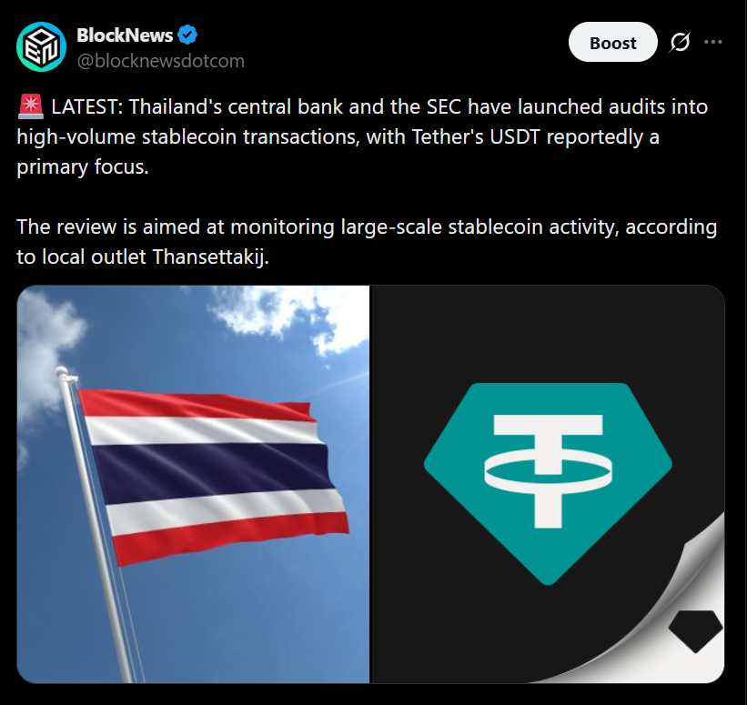 Thailand Targets Stablecoin Transactions – Right here Is Why USDT Faces Higher Regulatory Scrutiny – BlockNews Thailand Targets Stablecoin Transactions – Right here Is Why USDT Faces Higher Regulatory Scrutiny – BlockNews