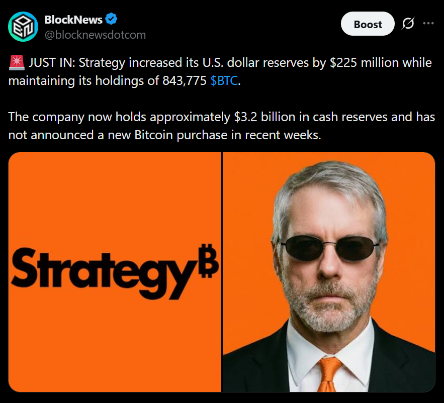 Technique Extends Bitcoin Shopping for Pause – Right here Is Why Its .2B Money Reserve Is Rising – BlockNews Technique Extends Bitcoin Shopping for Pause – Right here Is Why Its .2B Money Reserve Is Rising – BlockNews