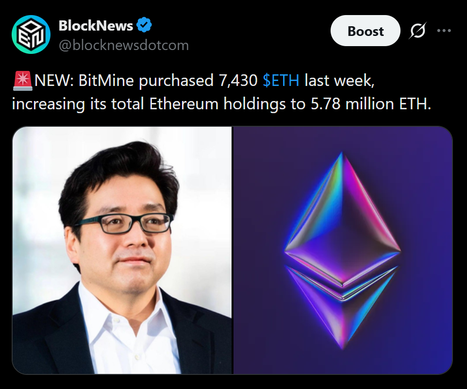 Bitmine Expands Ethereum Empire – Right here Is Why Its Staking Technique Is Turning into a Main Income Engine – BlockNews Bitmine Expands Ethereum Empire – Right here Is Why Its Staking Technique Is Turning into a Main Income Engine – BlockNews