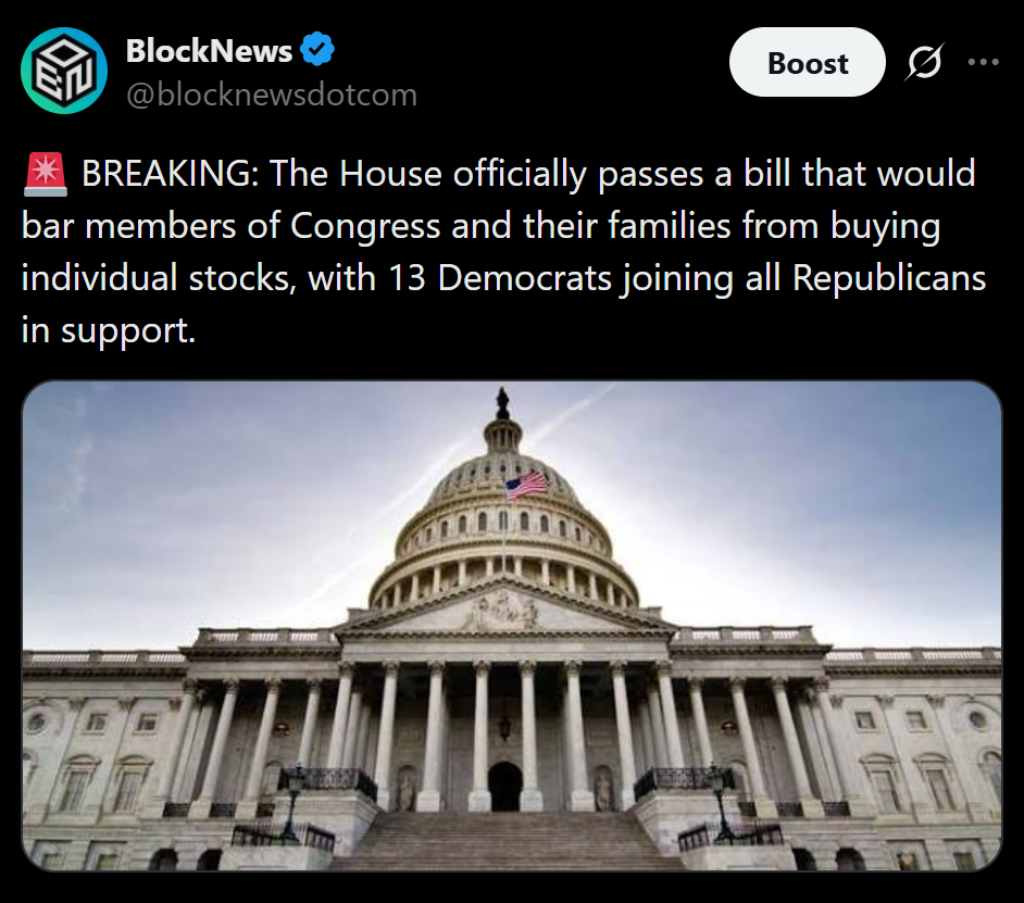 Home Passes Congressional Inventory Buying and selling Ban – Right here Is Why the Battle Is Far From Over – BlockNews Home Passes Congressional Inventory Buying and selling Ban – Right here Is Why the Battle Is Far From Over – BlockNews