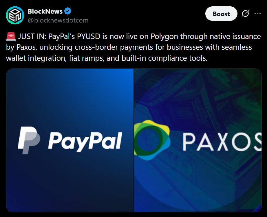 PayPal Expands PYUSD to Polygon – Right here Is Why Stablecoin Adoption Might Speed up – BlockNews PayPal Expands PYUSD to Polygon – Right here Is Why Stablecoin Adoption Might Speed up – BlockNews