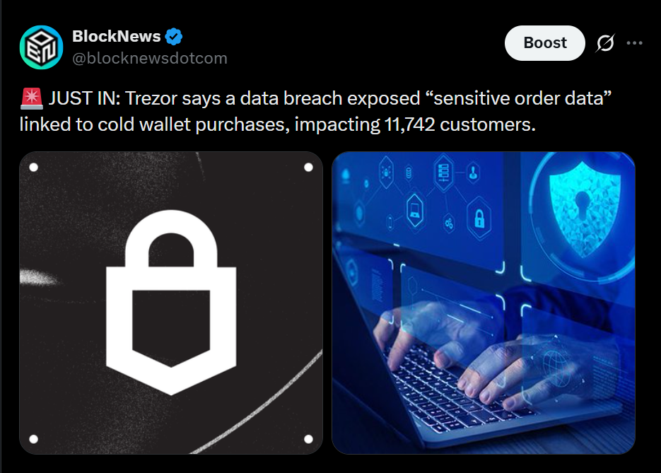 Trezor Transport Information Breach Hits 13,689 Customers – Right here Is What Crypto Holders Must Know – BlockNews Trezor Transport Information Breach Hits 13,689 Customers – Right here Is What Crypto Holders Must Know – BlockNews